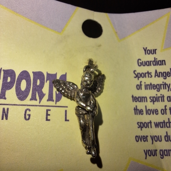 925 Sterling Guardian Angel of Sports Integrity Charm Pendant NEW with tags - Picture 1 of 2